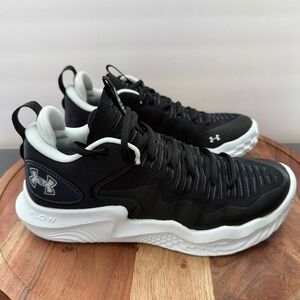 Under Armour Flow Ace Volleyball Shoes Black White Wmns 8 3027084-001 Sneakers